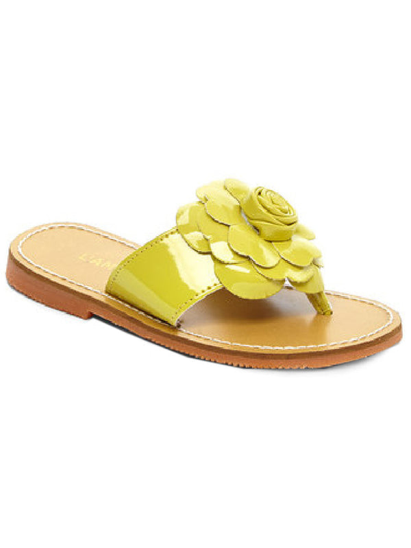 Lamour Girls Multi Color Flower Applique Tongue Sandal 7 Toddler-2 Kids - SophiasStyle.com